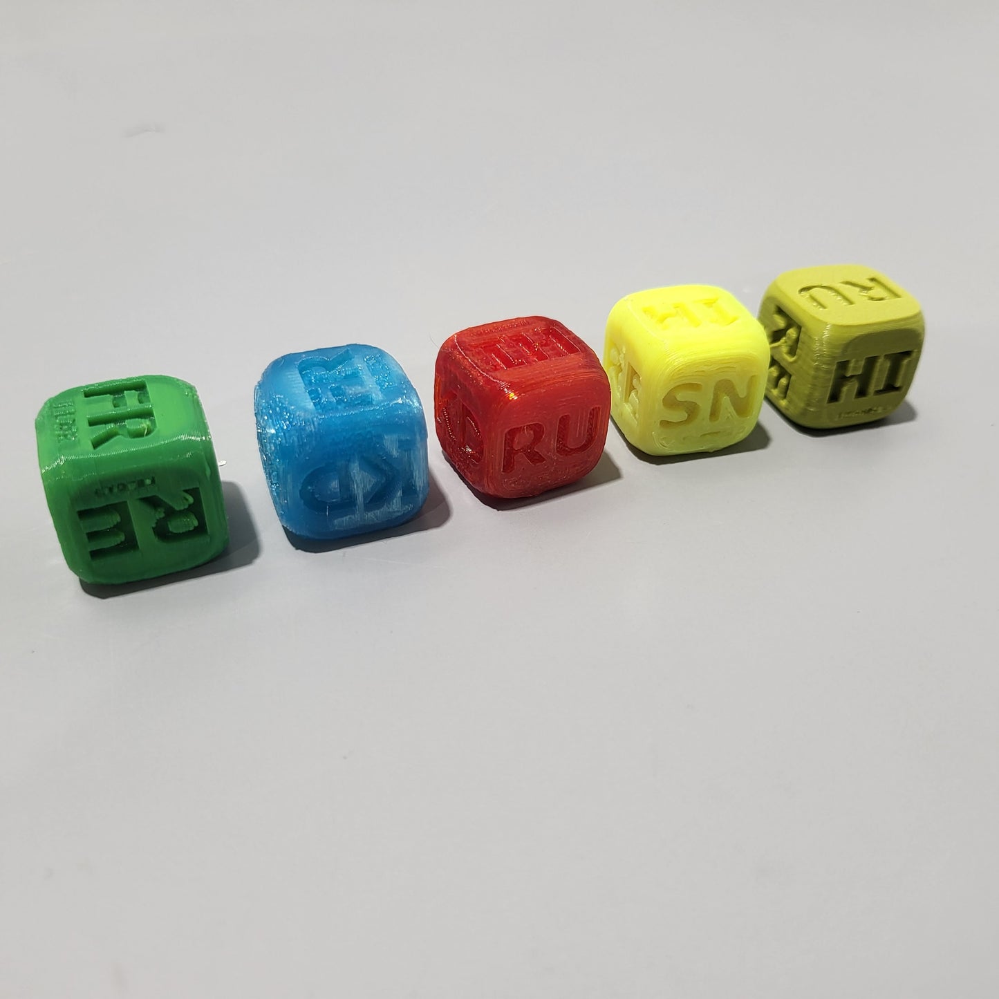 Chance Token Cubes set of 5, 20mm cube, chance cube