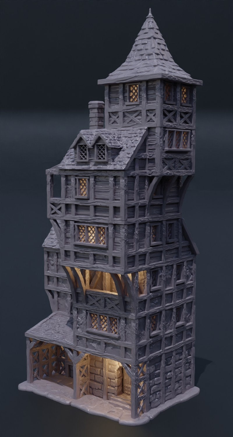 ClockTower, Mordheim, dungeons and Dragons, Ruined Elven, houses, Tabletop, Fantasy Terrain, Town Set, Town and Market, Mordheim Set, Wargaming, Dungeons and Dragons, Lord of the rings, RPG Set, Village Set, building set, small town, Market, town