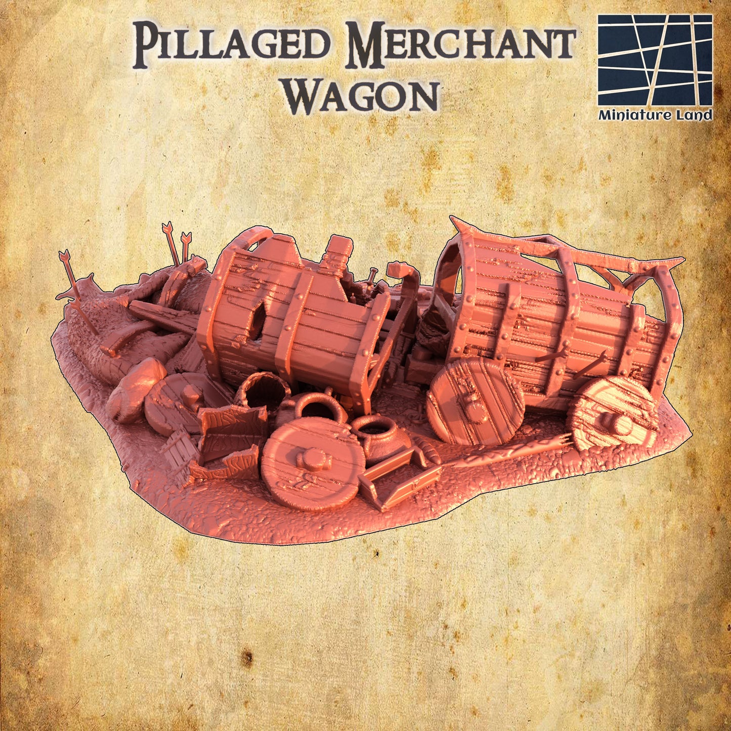 Pillaged Merchant Wagon, Merchant Ruin, Cart Ruin, wagon ruin