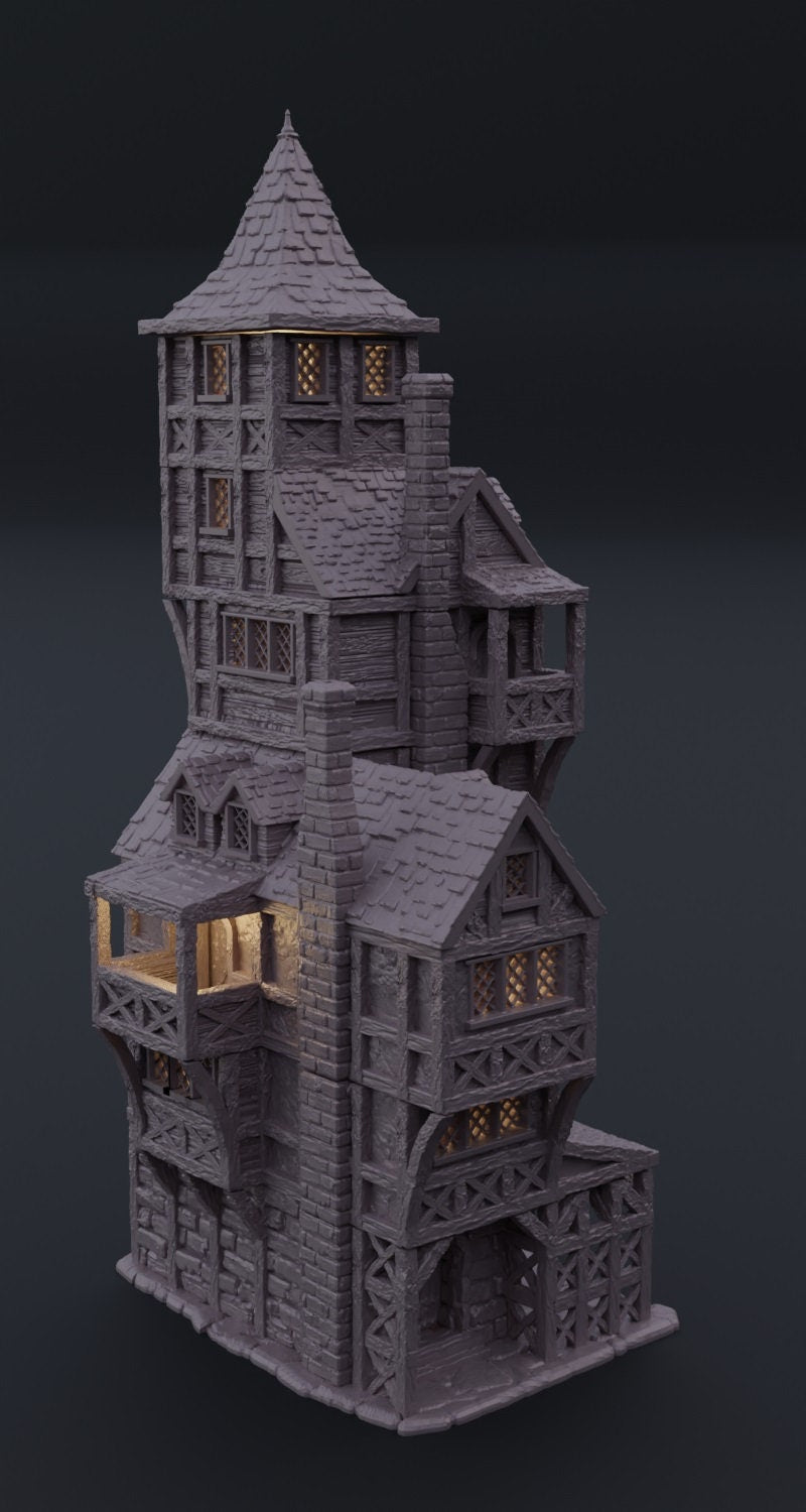 ClockTower, Mordheim, dungeons and Dragons, Ruined Elven, houses, Tabletop, Fantasy Terrain, Town Set, Town and Market, Mordheim Set, Wargaming, Dungeons and Dragons, Lord of the rings, RPG Set, Village Set, building set, small town, Market, town