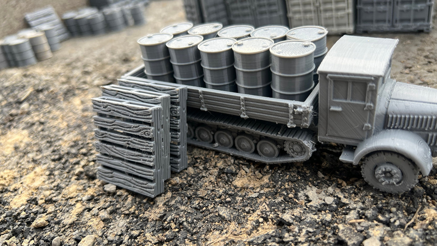 Truck load of barrels, Mercedes L4500r maultier, Truck, , Modern warfare, Tabletop terrain, WW2, Modern tank,