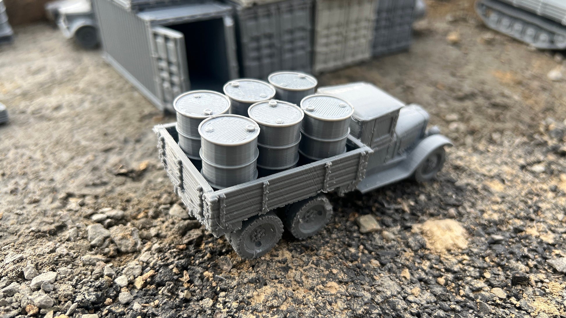 Truck load of barrels, ZIS-6, Truck, Soviet Era, Post War, cold war, tabletop gaming, tabletop terrain