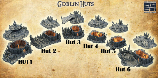 Goblin Huts,Tabletop, dungeons and dragons, Lord of the rings, ruin, dnd rpg, ruins, temple, d and d games, warhammer, dnd, dnd campaign, grimdark, tabletop terrain