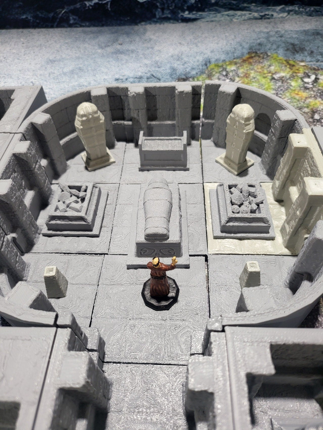 desert tomb pieces, including detailed stone walls, ancient carvings, hidden passages, and artifacts. Realistic sand and stone textures perfect for enhancing tabletop RPGs like DnD and Pathfinder. Ideal for creating immersive ancient ruins