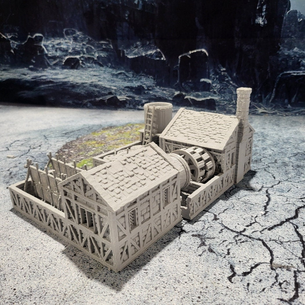 ClockTower, Mordheim, dungeons and Dragons, Ruined, houses,Tabletop, Fantasy Terrain, Town Set, Town and Market, Mordheim Set, Wargaming, Dungeons and Dragons, Lord of the rings, RPG Set, Village Set, building set, small town, Market, town, Tannery