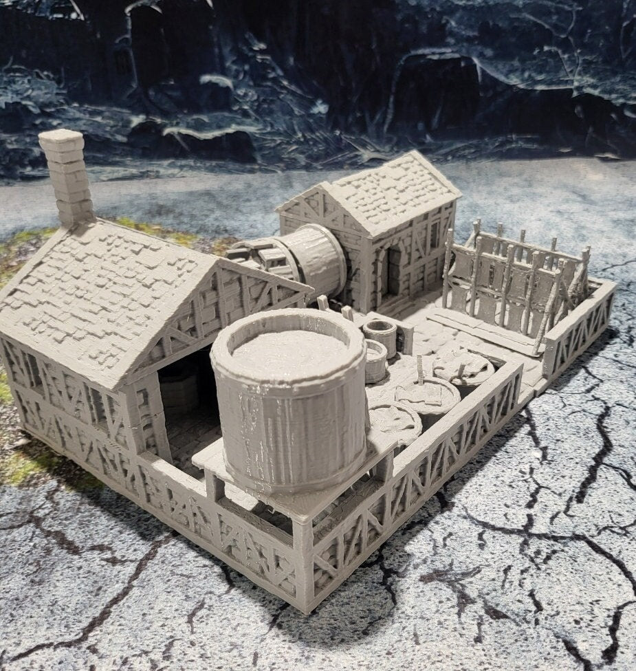 ClockTower, Mordheim, dungeons and Dragons, Ruined, houses,Tabletop, Fantasy Terrain, Town Set, Town and Market, Mordheim Set, Wargaming, Dungeons and Dragons, Lord of the rings, RPG Set, Village Set, building set, small town, Market, town, Tannery