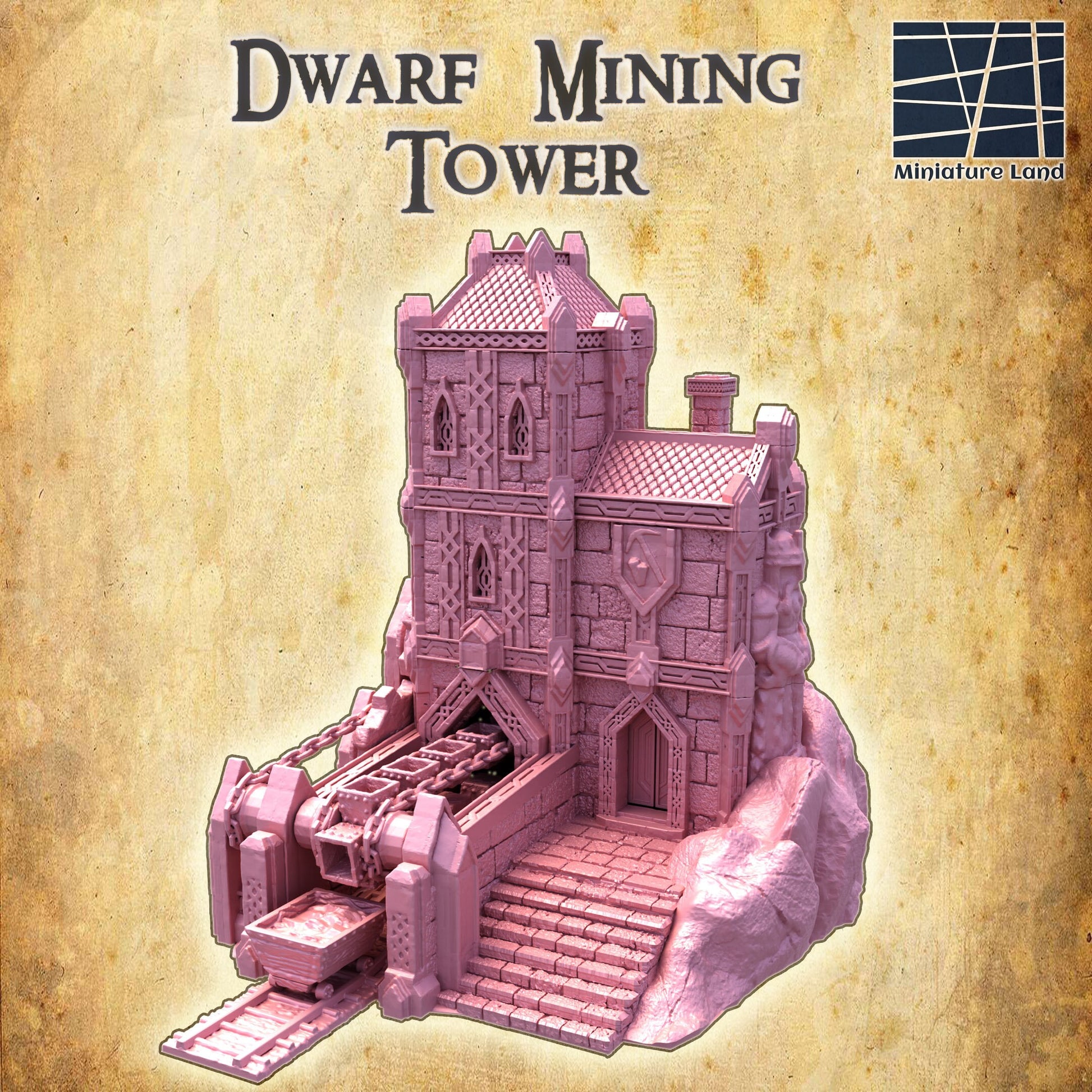 dnd terrain, Dungeons and Dragons, Dungeon Master, Bundle, board game, warhammer 40k, star wars, dnd , birthday gift, miniatures, role playing games, cyberpunk, Dwarf, Fort, Dwarf Terrain, PLA, 3D Print, 28mm, Set, Tabletop, Box Set, Dwarven, mine