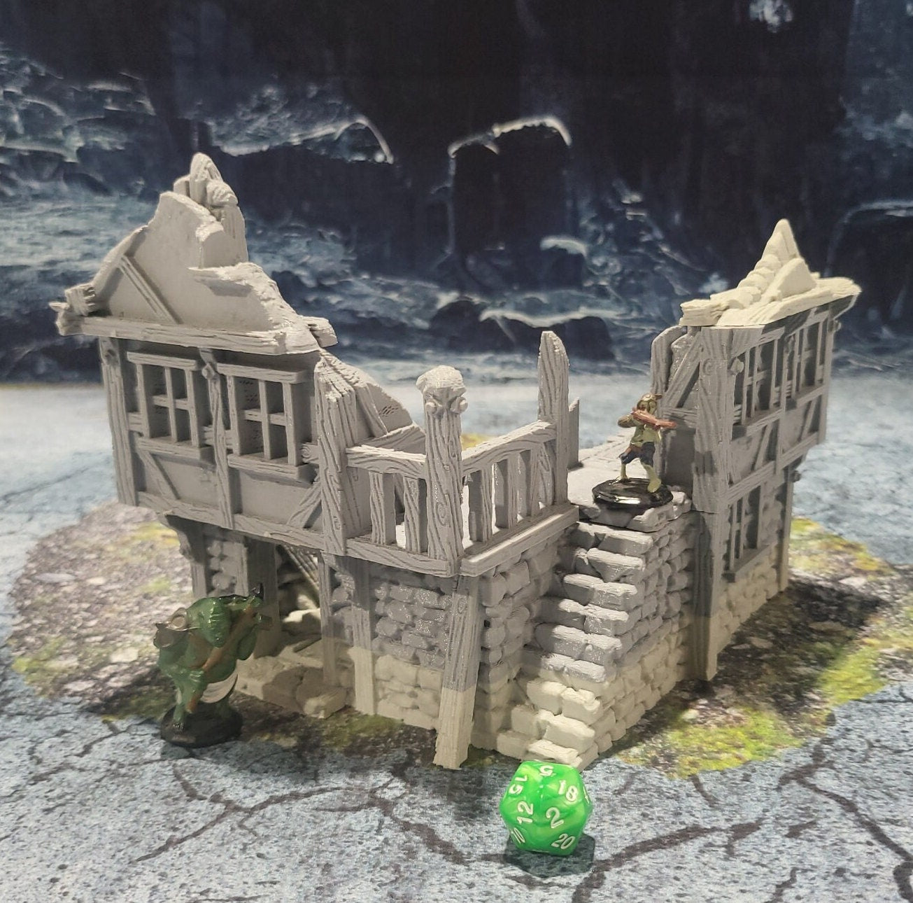 Tabletop Terrain, Mordheim, D&D, Pirate, Tower, Ruin, Ruined, houses, Tabletop, Fantasy Terrain, Town Set, Town and Market, Mordheim Set, Wargaming, Dungeons and Dragons, Lord of the rings, RPG Set, Village Set, building set, small town, Market, town