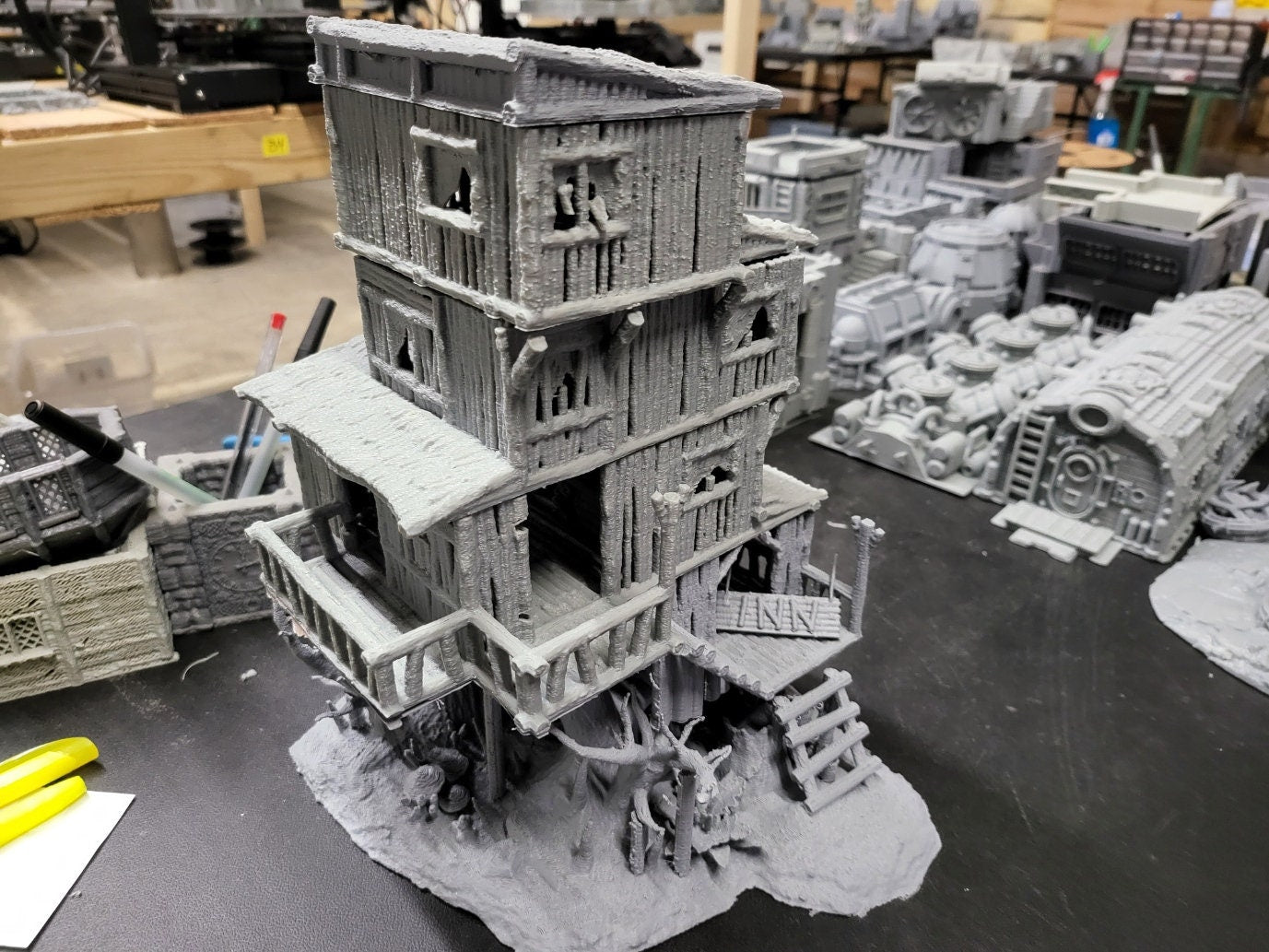 Tabletop Terrain, Mordheim, D&D, Pirate, Tower, Ruin, Ruined, houses, Tabletop, Fantasy Terrain, Town Set, Town and Market, Mordheim Set, Wargaming, Dungeons and Dragons, Lord of the rings, RPG Set, Village Set, building set, small town, Market, town