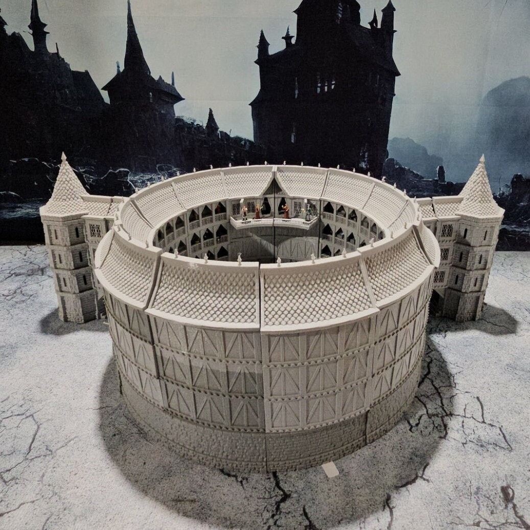 Greek Theater, Arena, Gladiator, Theater, Stage, Gladiator Arena, Coliseum, Fight pit, Thunderdome, Mad Max, Greek, Play, Terrain, Arena Terrain, Dungeons and Dragons, Warhammer, Warhammer Terrain, 32mm Terrain, Tolkien, Great Arena