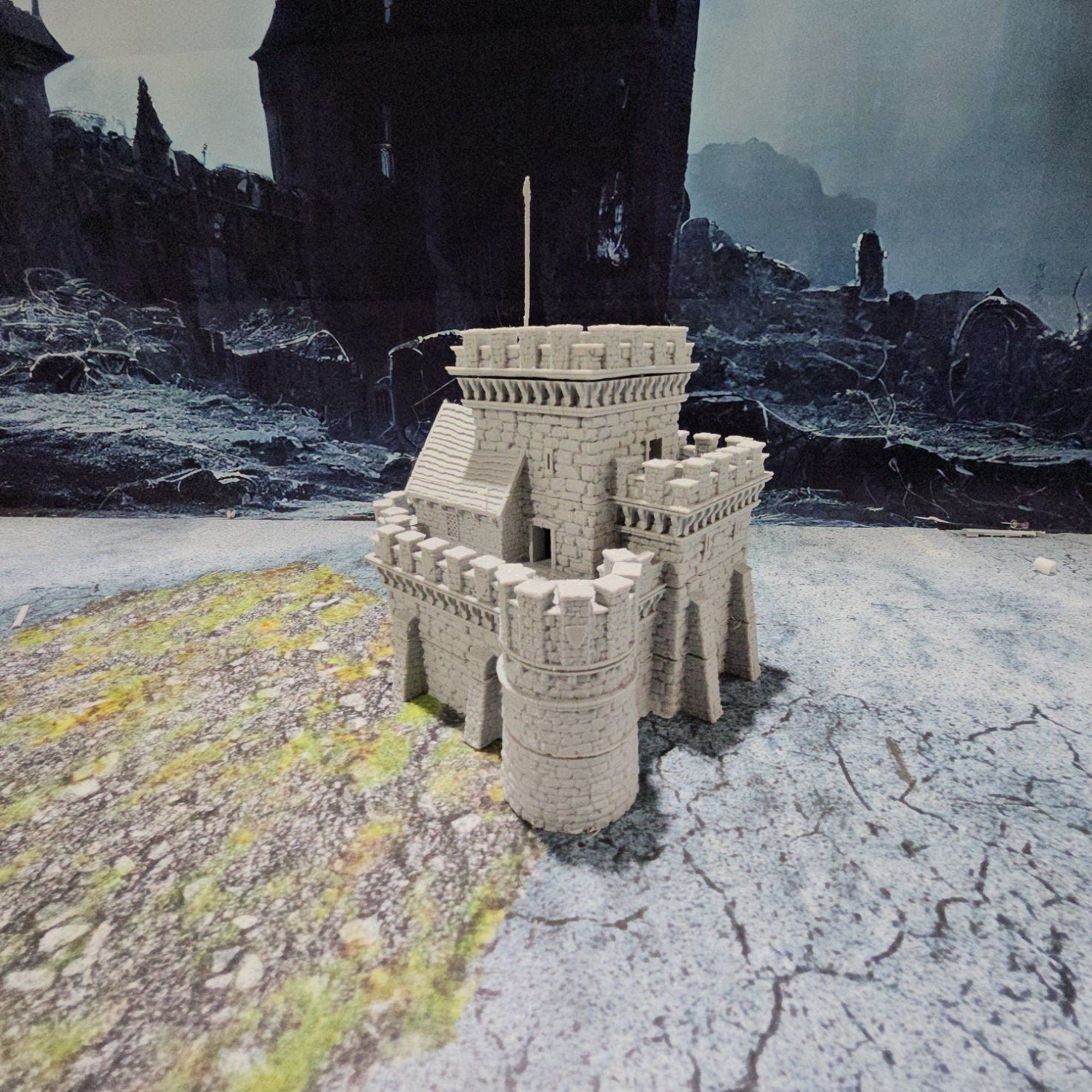 Tabletop Terrain, Mordheim, DnD, Wizard School, Tower, Wizard, Ruined, Train Set, Tabletop, Fantasy Terrain, Town Set, Town and Market, Mordheim Set, Wargaming, Dungeons and Dragons, RPG Set, Village Set, Dragon, Harry Potter, Market, College, castle