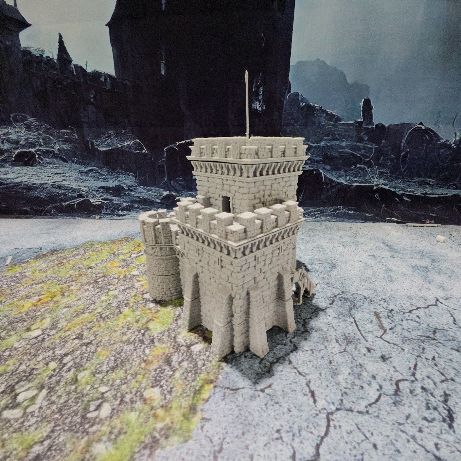 Tabletop Terrain, Mordheim, DnD, Wizard School, Tower, Wizard, Ruined, Train Set, Tabletop, Fantasy Terrain, Town Set, Town and Market, Mordheim Set, Wargaming, Dungeons and Dragons, RPG Set, Village Set, Dragon, Harry Potter, Market, College, castle