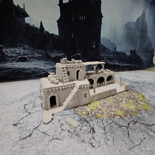 Tabletop Terrain, Mordheim, DnD, Wizard School, Tower, Wizard, Ruined, Train Set, Tabletop, Fantasy Terrain, Town Set, Town and Market, Mordheim Set, Wargaming, Dungeons and Dragons, Lord of the rings, RPG Set, Village Set, Dragon, desert, stable