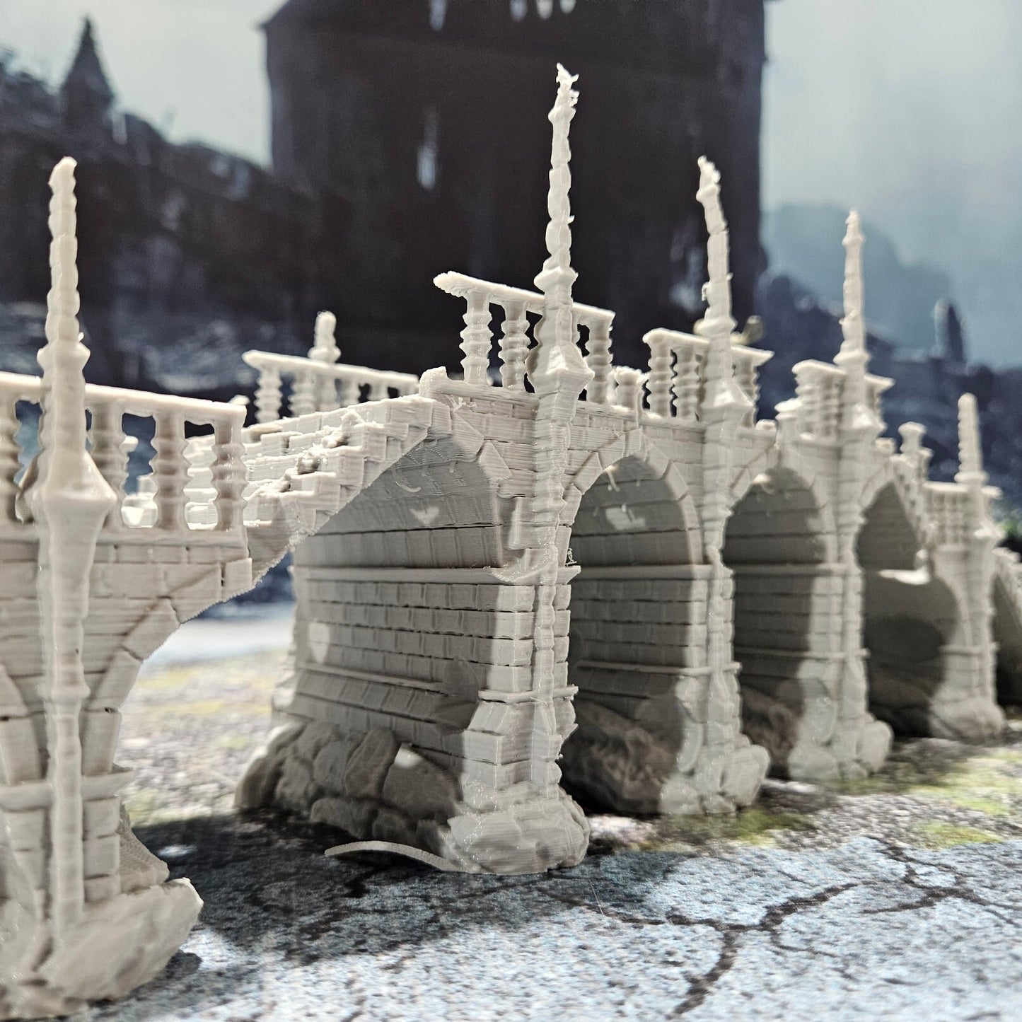 Bridge, ruin, ruin bridge,span bridge,wargaming,dungeons and dragons,tabletop terrain,water terrain,water crossing,river crossing,river,bridge battle,creek, this bridge has been ruined