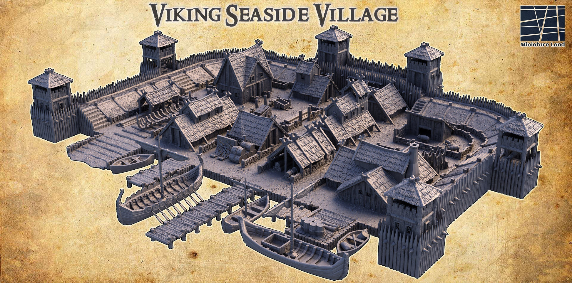 six towers adds an authentic touchThe assortment of buildings, including houses, a tavern, a storehouse, a shipbuilder&#39;s workshop, and farm buildings, offers a glimpse into various aspects of Viking life and activities.