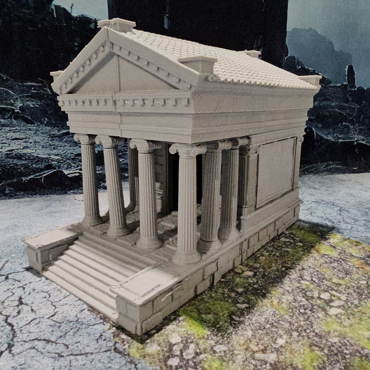 DnD Miniature, 40k Terrain, Train Terrain, Tabletop Town, Tabletop Game, Dnd Table, DND Terrain, DND Miniatures, gaming terrain, 28mm Terrain, Briarwood, Gate and walls, gatehouse, gate, walls, dnd, temple, greek