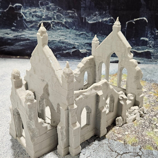 DnD Miniature, 40k Terrain,Train Terrain,Tabletop Town,Tabletop Game,Dnd Table,DND Terrain,DND Miniatures,gaming terrain,inn,taverntemple, temple ruins, this temple is a huge reminder of the fall of religion, dungeons & dragons ruin, mordheim, damned