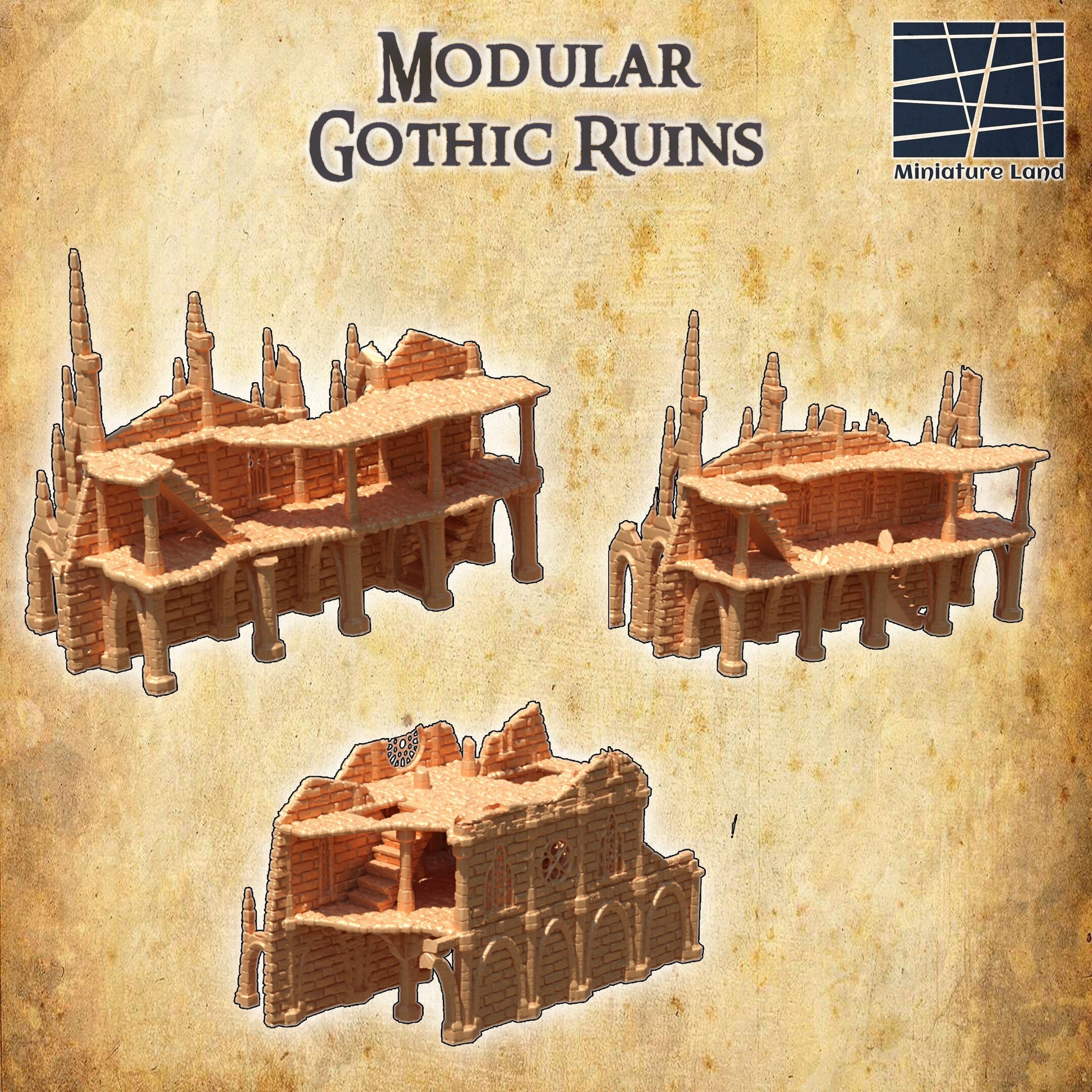 Tabletop Terrain, Mordheim, D&D, Pirate, Tower, Ruin, Ruined, houses, Tabletop, Fantasy Terrain, Town Set, Town and Market, Mordheim Set, Wargaming, Dungeons and Dragons, Lord of the rings, RPG Set, Village Set, Chaos, small town, Market, town