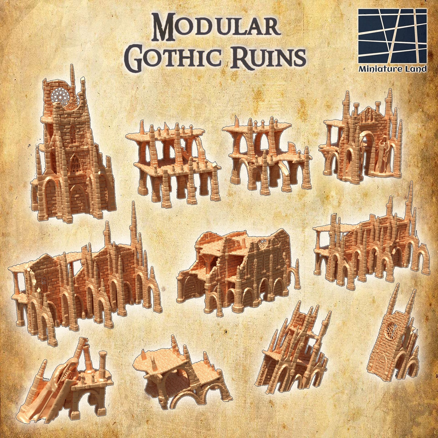 Tabletop Terrain, Mordheim, D&D, Pirate, Tower, Ruin, Ruined, houses, Tabletop, Fantasy Terrain, Town Set, Town and Market, Mordheim Set, Wargaming, Dungeons and Dragons, Lord of the rings, RPG Set, Village Set, Chaos, small town, Market, town