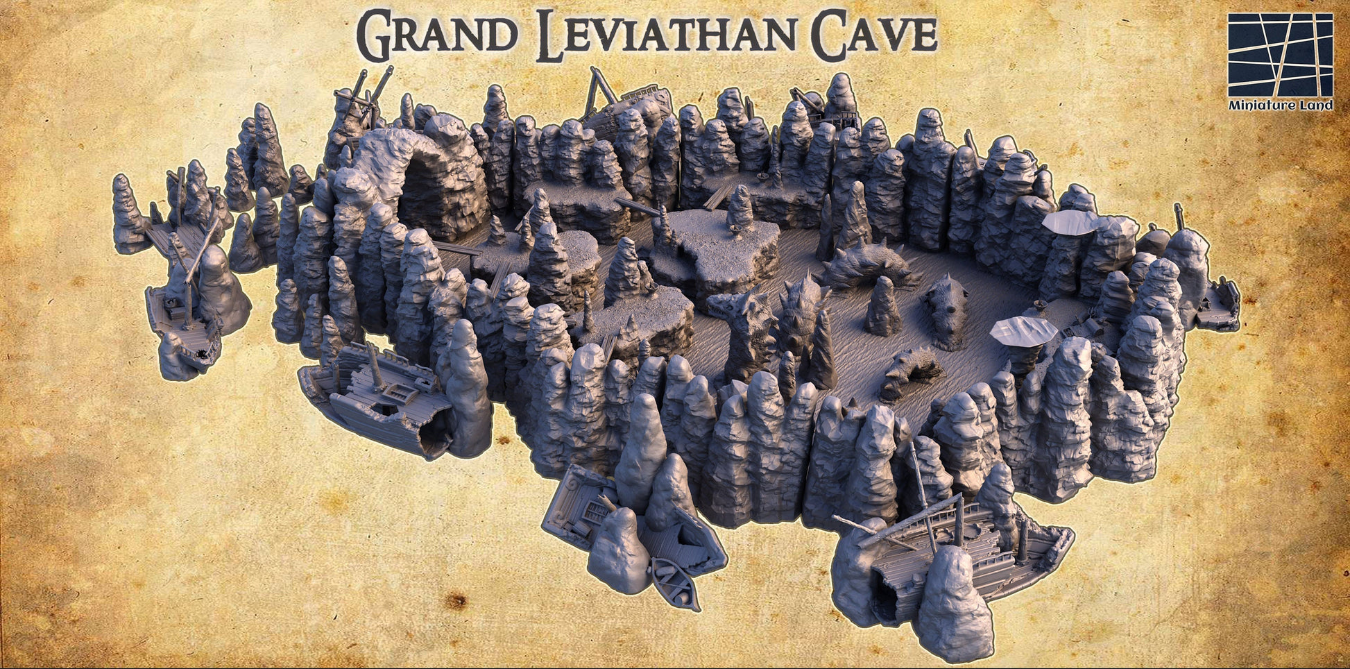 Tabletop Terrain, Cave System, D&D, Pirate, Tower, Ruin, Ruined, houses, Tabletop, Fantasy Terrain, Monster, Town and Market, Island Set, Wargaming, Dungeons and Dragons, Lord of the rings, RPG Set, Village Set, Chaos, leviathan, Market, caves