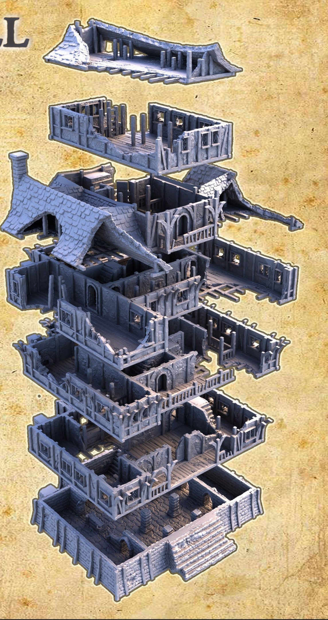 Ruined Town Hall, 7 Levels, Town Hall Ruin