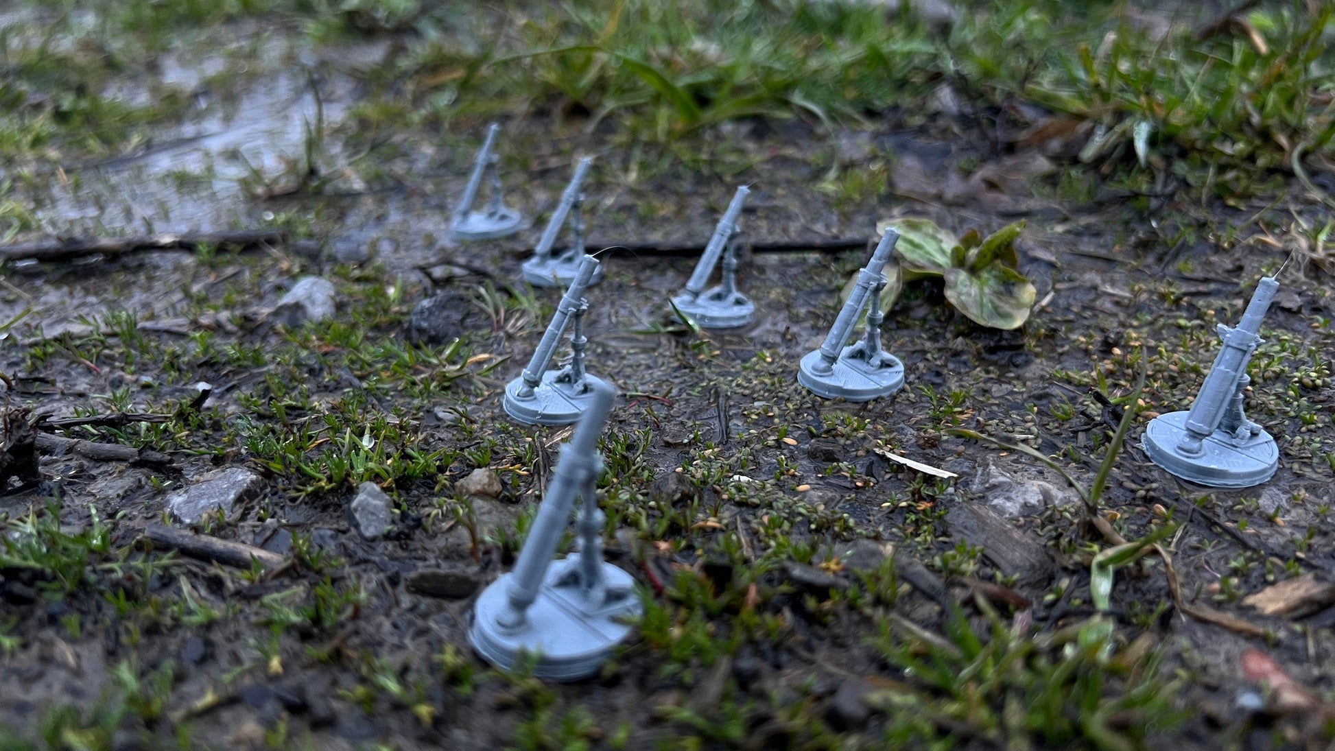 M2 60mm Basic Mortar Set for Tabletop Wargaming - Set of 9 Artillery Models