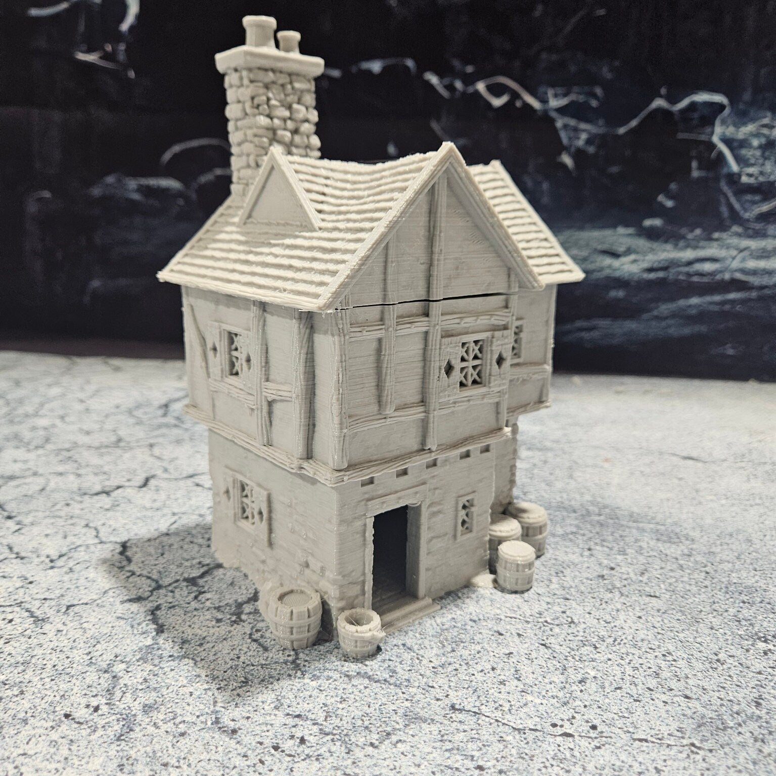 DnD Miniature, 40k Terrain, Train Terrain, Tabletop Town, Tabletop Game, Dnd Table, DND Terrain, DND Miniatures, gaming terrain, 28mm Terrain, Briarwood, Gate and walls, gatehouse, gate, walls, dnd