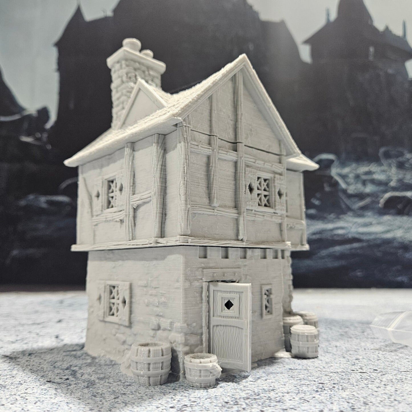 DnD Miniature, 40k Terrain, Train Terrain, Tabletop Town, Tabletop Game, Dnd Table, DND Terrain, DND Miniatures, gaming terrain, 28mm Terrain, Briarwood, Gate and walls, gatehouse, gate, walls, dnd