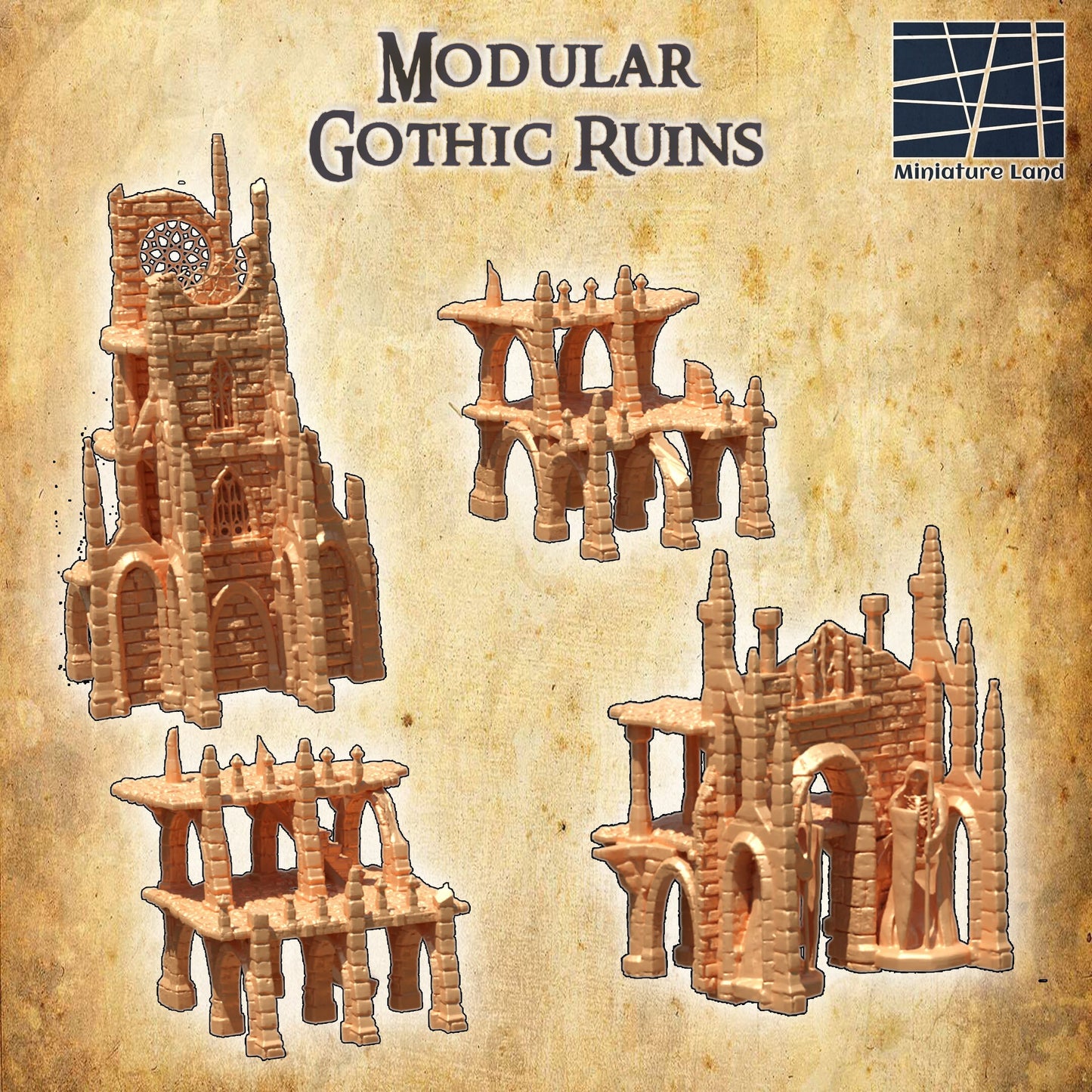 Tabletop Terrain, Mordheim, D&D, Pirate, Tower, Ruin, Ruined, houses, Tabletop, Fantasy Terrain, Town Set, Town and Market, Mordheim Set, Wargaming, Dungeons and Dragons, Lord of the rings, RPG Set, Village Set, Chaos, small town, Market, town