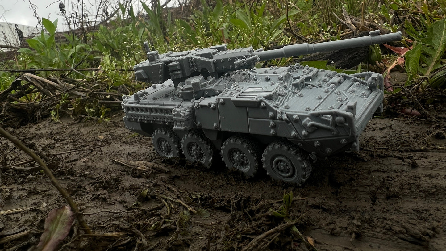 Stryker, M1128 MGS, Modern warfare, Tabletop terrain, WW2, Modern tank,