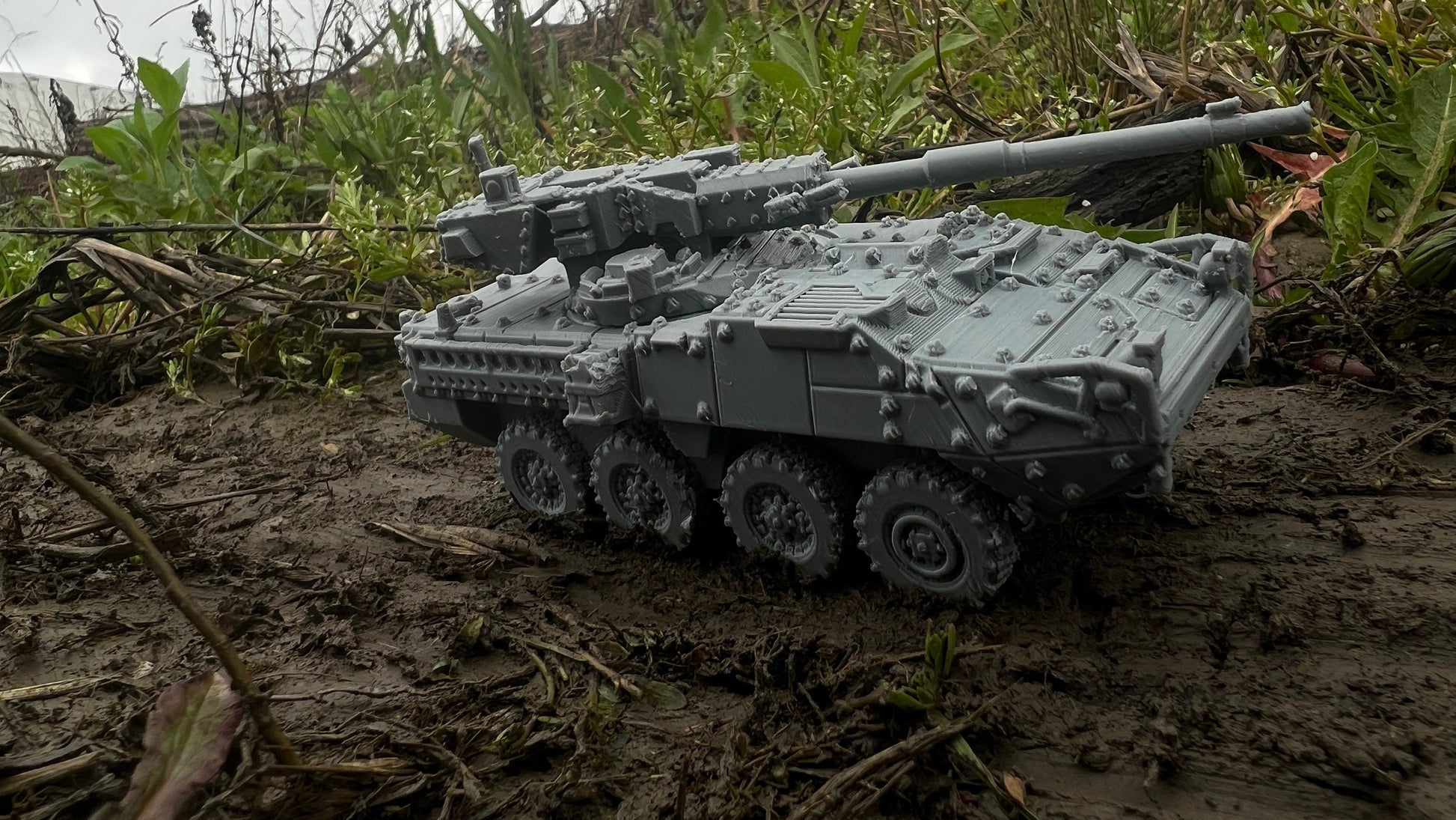 Stryker, M1128 MGS, Modern warfare, Tabletop terrain, WW2, Modern tank,