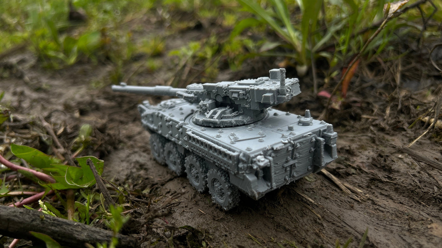 Stryker, M1128 MGS, Modern warfare, Tabletop terrain, WW2, Modern tank,