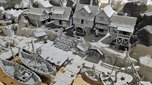 DnD Miniature, 40k Terrain, Train Terrain, Tabletop Town, Tabletop Game, Dnd Table, DND Terrain, DND Miniatures, gaming terrain, Pirate, 28mm Terrain, Pirate Island, Pirate Terrain, Pirate Houses, Caribbean Village, Jack Sparrow, Captain Hook