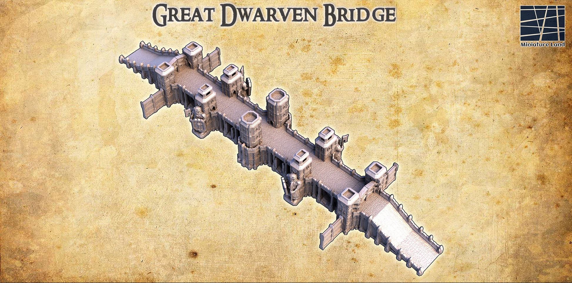 dnd terrain, Dungeons and Dragons, Dungeon Master, Bundle, board game, warhammer40k, star wars, Shrine, Elven, Elfish, Elves miniatures, role playing games, Desert Terrain, Market, Dwarf, Dwarven Bridge, bridge, span, river bridge, dwarf stronghold