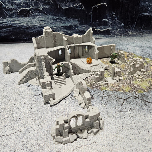 Monestary Ruins, Castle Dracul, 28mm Terrain, Curse of Strahd, Ravenloft, Vampire Ruins, 28mm Terrain