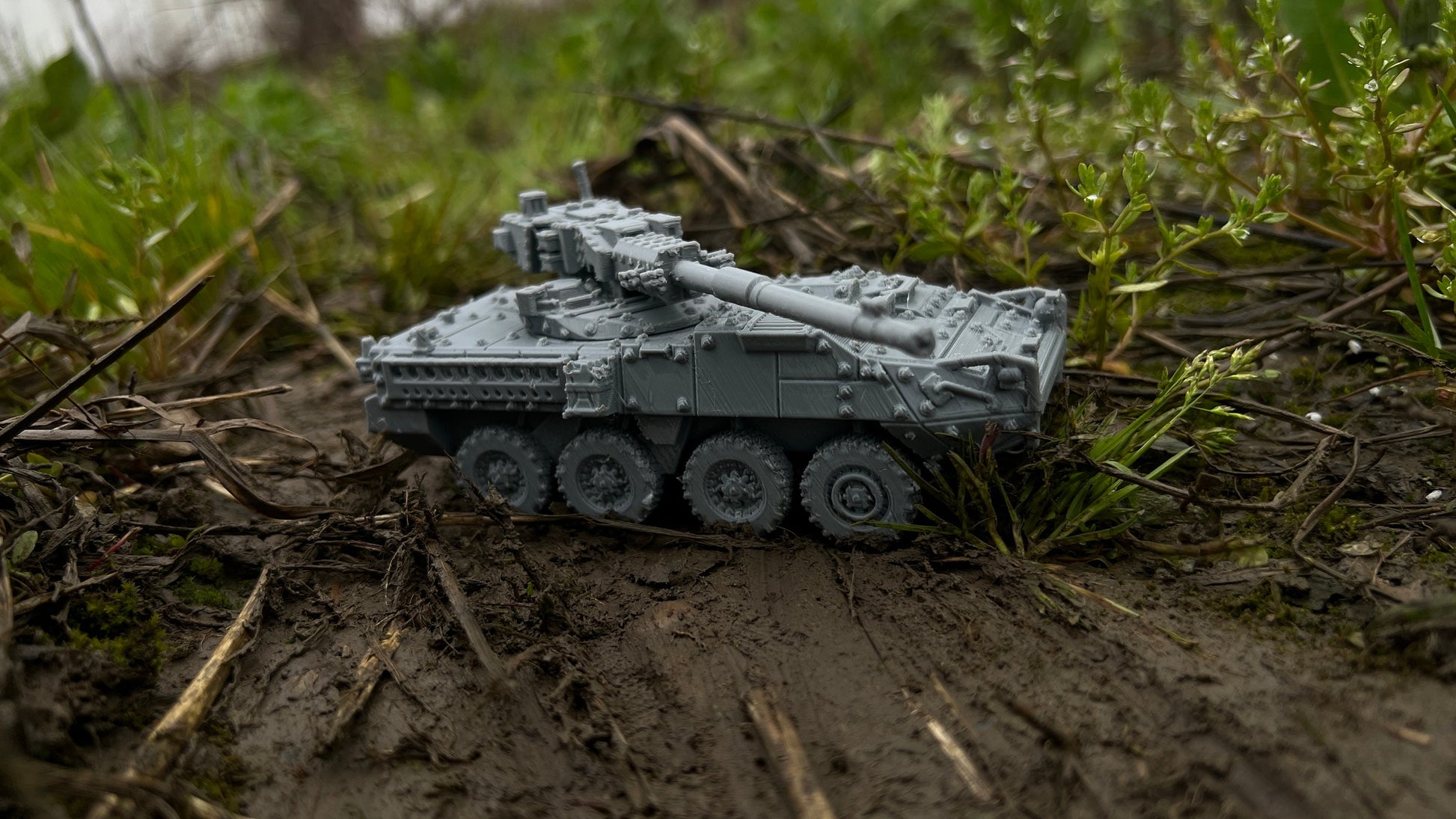 Stryker, M1128 MGS, Modern warfare, Tabletop terrain, WW2, Modern tank,