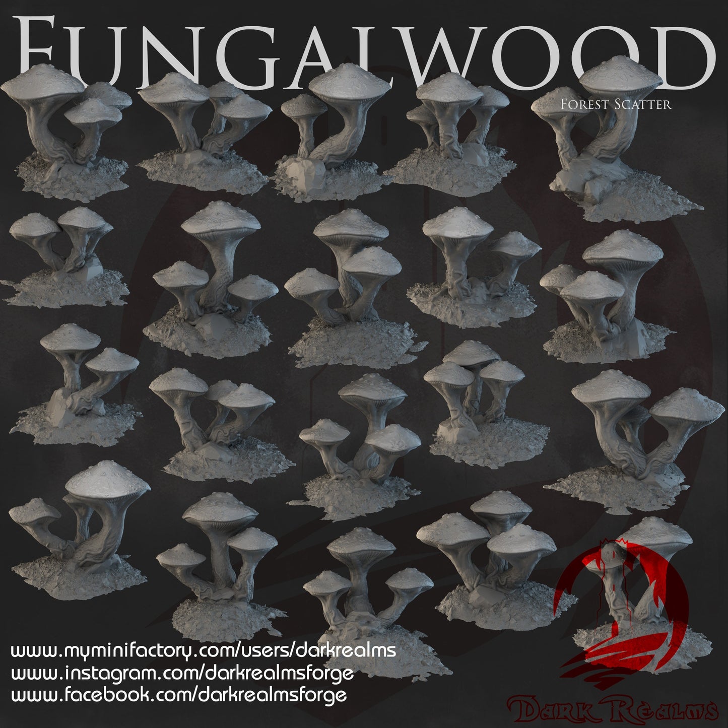 Fungalwood Forest Clusters, Forest Shroom, Shroom Clusters, Fungal Clusters