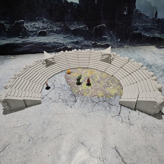 Greek Theater, Arena, Gladiator, Theater, Stage, Gladiator Arena, Coliseum, Fight pit, Thunderdome, Mad Max, Greek, Play, Terrain, Arena Terrain, Dungeons and Dragons, Warhammer, Warhammer Terrain, 15mm Terrain, Tolkien, Great Arena,