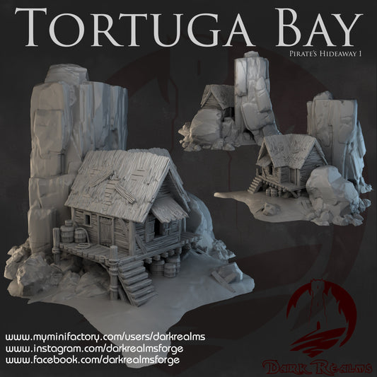 Tortuga Bay, Pirate Hideaway 1, Shack & Island Combo ,dnd terrain, Dungeons and Dragons, Dungeon Master, Bundle, board game, warhammer 40k, star wars, dnd dice, birthday gift, miniatures, role playing games, cyberpunk, Pirate Terrain