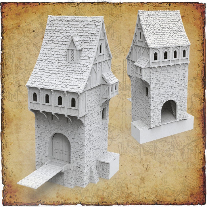 Ancrabourg - Civilian House III / Fantasy 2024 Terrain / Medieval Scenery / DnD / D&D / Mordheim Terrain / 28mm / 32mm / 3DLayeredScenery