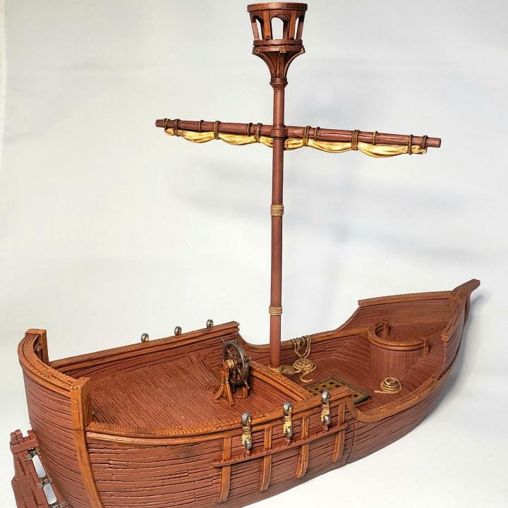 Merchant Vessel scale model Single-mast ship model Maritime history model Trading vessel model Cargo ship scale model Passenger ship model Nautical model ship Model ship enthusiasts Maritime commerce model 3D-printed ship model PLA ship model