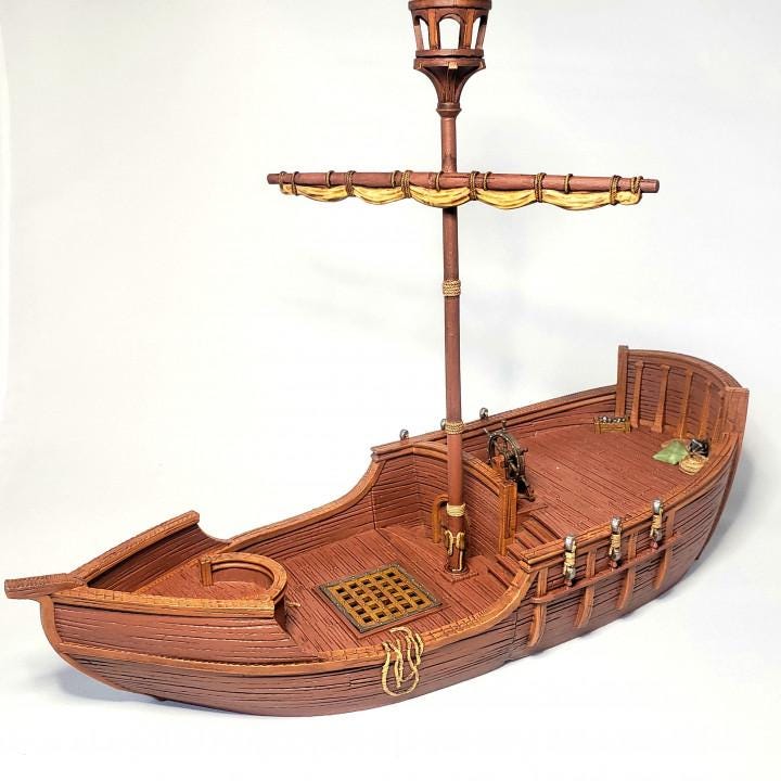 Merchant Vessel scale model Single-mast ship model Maritime history model Trading vessel model Cargo ship scale model Passenger ship model Nautical model ship Model ship enthusiasts Maritime commerce model 3D-printed ship model PLA ship model