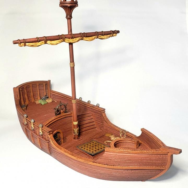 Merchant Vessel scale model Single-mast ship model Maritime history model Trading vessel model Cargo ship scale model Passenger ship model Nautical model ship Model ship enthusiasts Maritime commerce model 3D-printed ship model PLA ship model