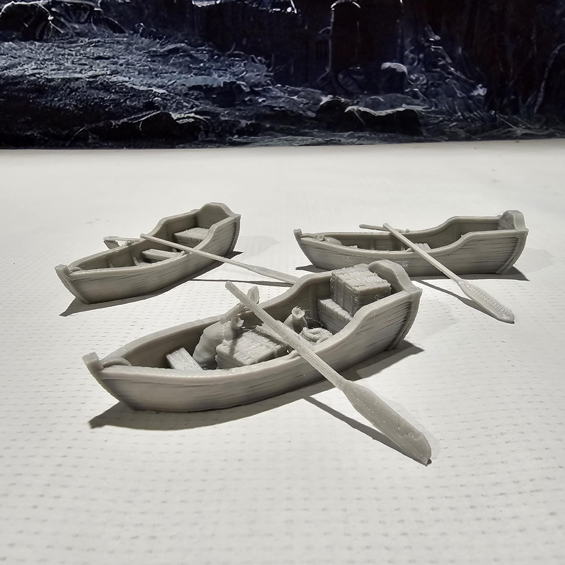 Ancrabourg Row Boats Set of 3 for DnD, Pathfinder - Detailed Boat Mini ...