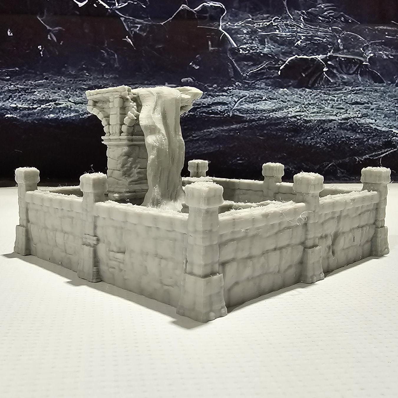 Tabletop RPG Terrain, Enchanted Fountain, DnD Fountain, Pathfinder Fountain, Fountain Miniature, PLA 3D Printed, RPG Fountain, Gaming Miniatures, Magical Scenery, Custom Terrain, Mystical Fountain, Tabletop Fountain, RPG Terrain Set