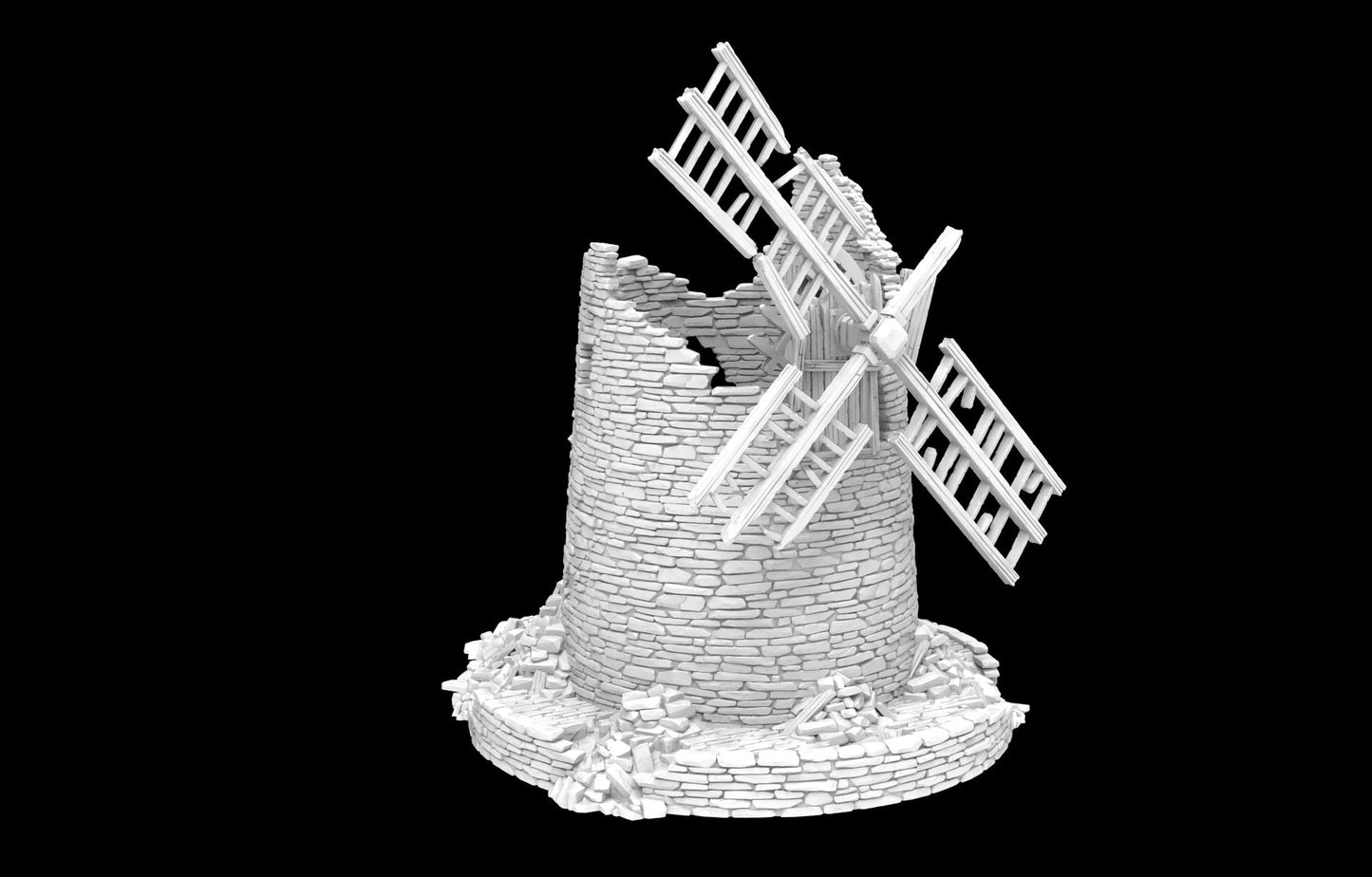 Ruined Windmill for Tabletop Wargaming - Revolutionary War Era Farm Ruin