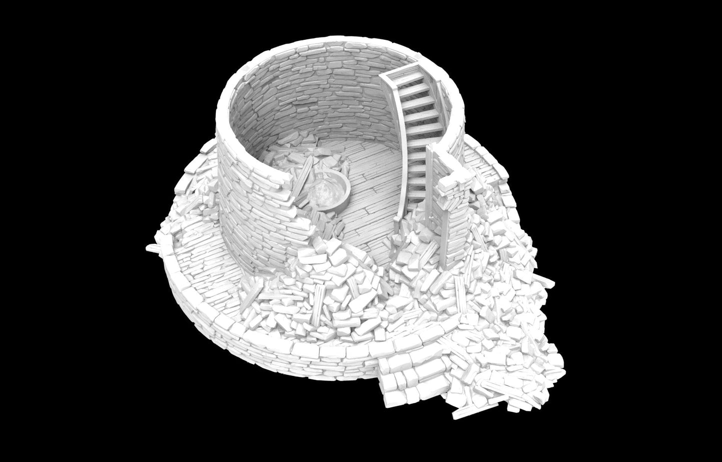 Ruined Windmill for Tabletop Wargaming - Revolutionary War Era Farm Ruin