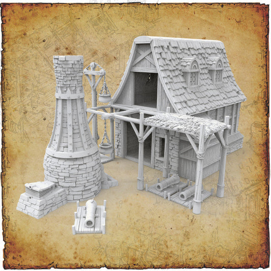 Ancrabourg Cannon Smith, Cannon Forge,, Port Royal, Skirmish, D&D Terrain, Tabletop Terrain