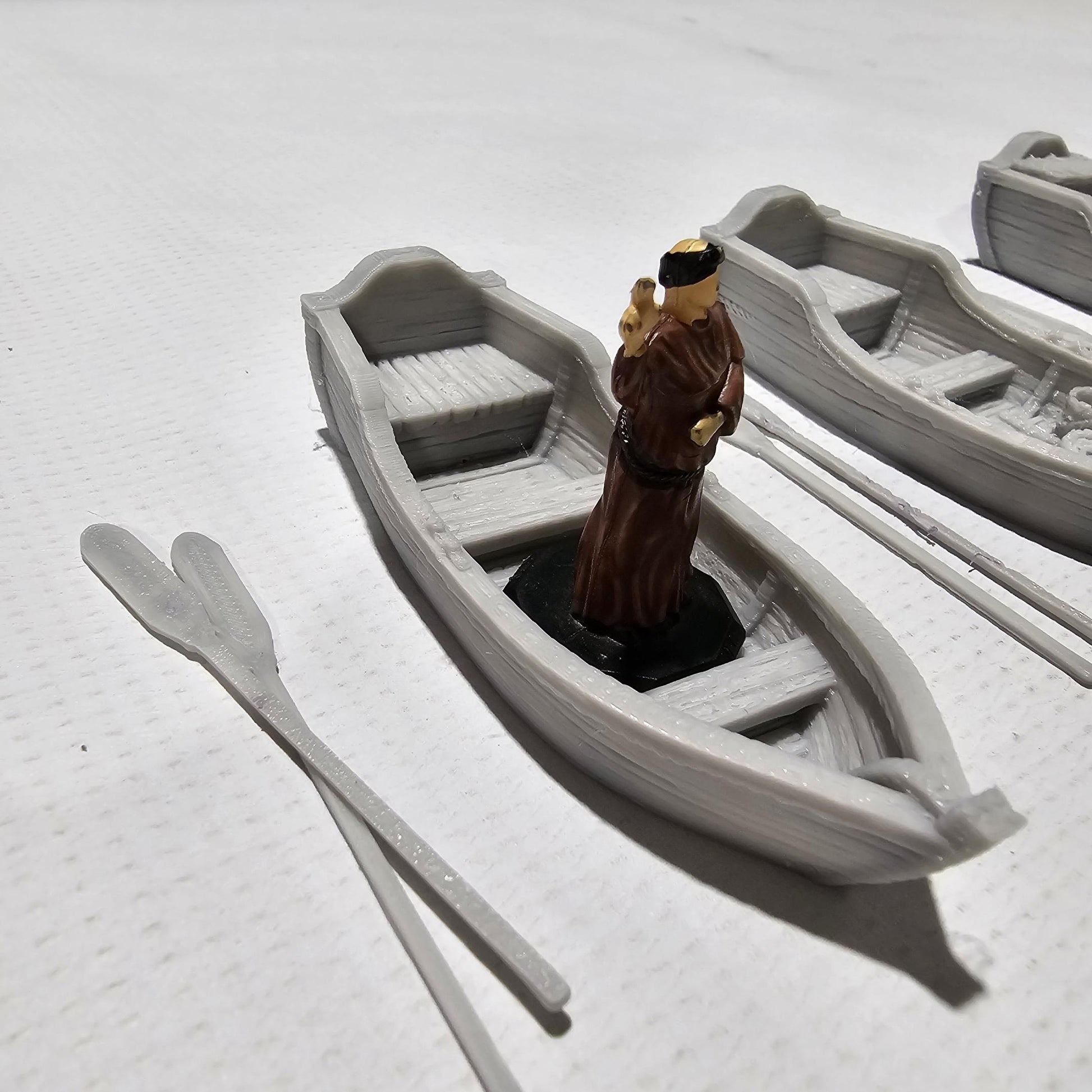 Tabletop RPG Terrain, Row Boats, DnD Boats, Pathfinder Boats, Boat Miniatures, PLA 3D Printed, RPG Boat Set, Gaming Miniatures, Waterfront Scenery, Custom Terrain, Medieval Boats, Tabletop Boats, RPG Terrain Set