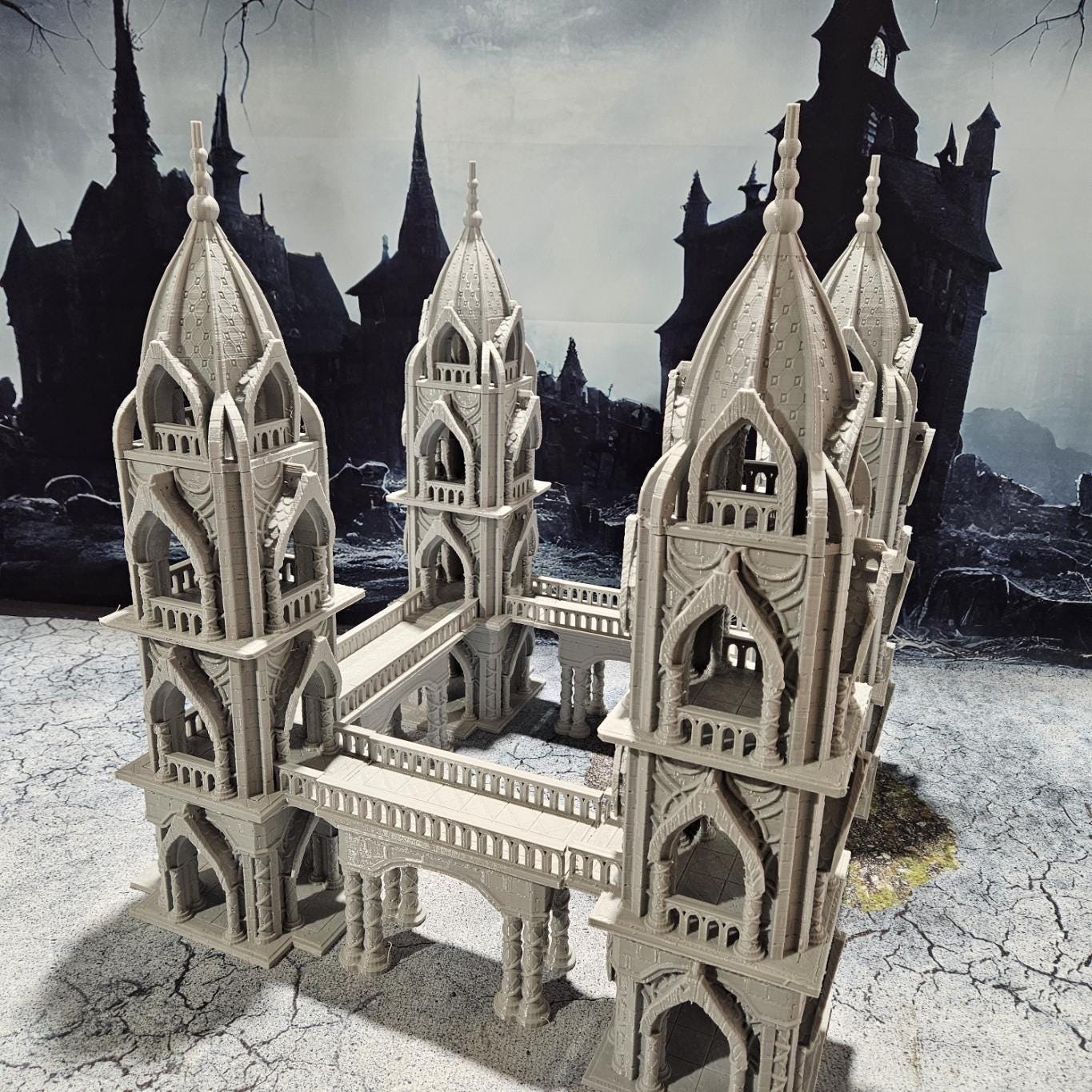 Tabletop RPG Terrain, Elven Guard Tower, Citrine Tower, DnD Tower, Pathfinder Walkway, Elven Terrain, PLA 3D Printed, RPG Guard Tower, Gaming Miniatures, Elven Scenery, Custom Terrain, Fantasy Tower, Tabletop Walkway